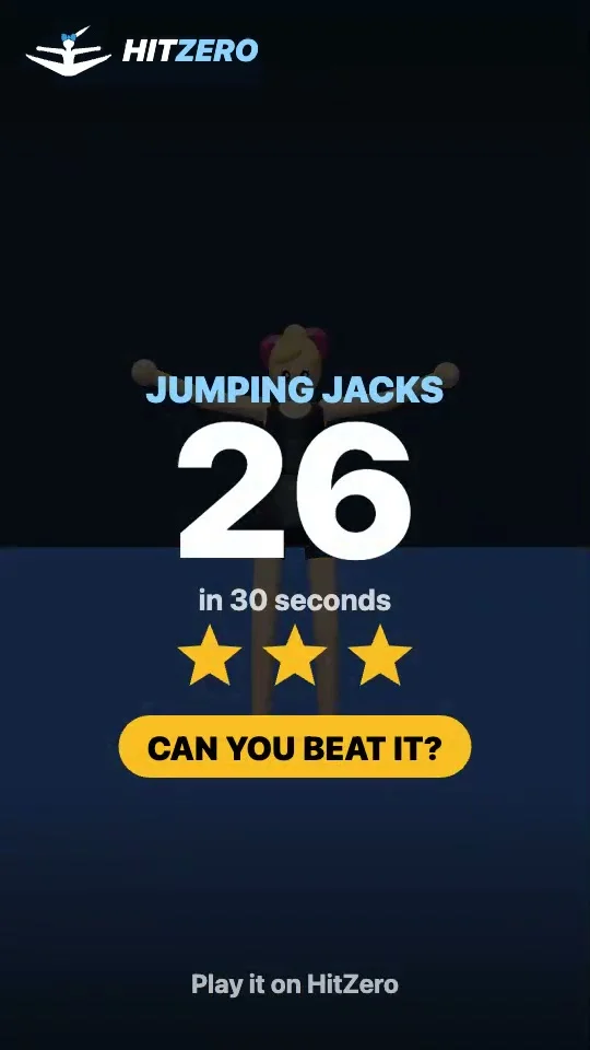 A challenge card: Jumping Jacks 26, can you beat it?